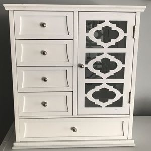 White, Wooden, Jewelry Box